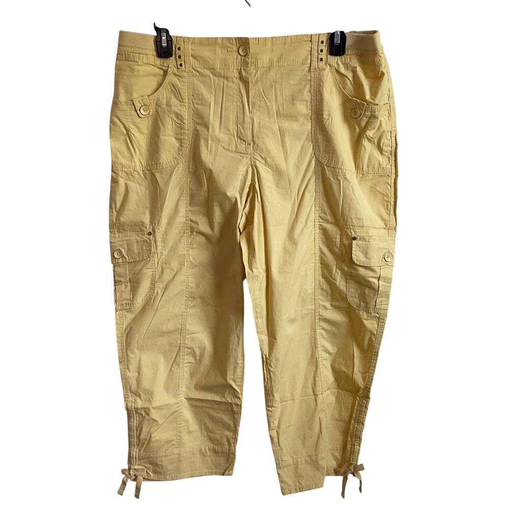 Chico’s The Amelia Cool Cotton Crop in Butter Yellow - Size 16 - NEW